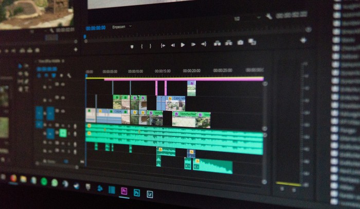 A video is being edited in Adobe Premiere Pro.